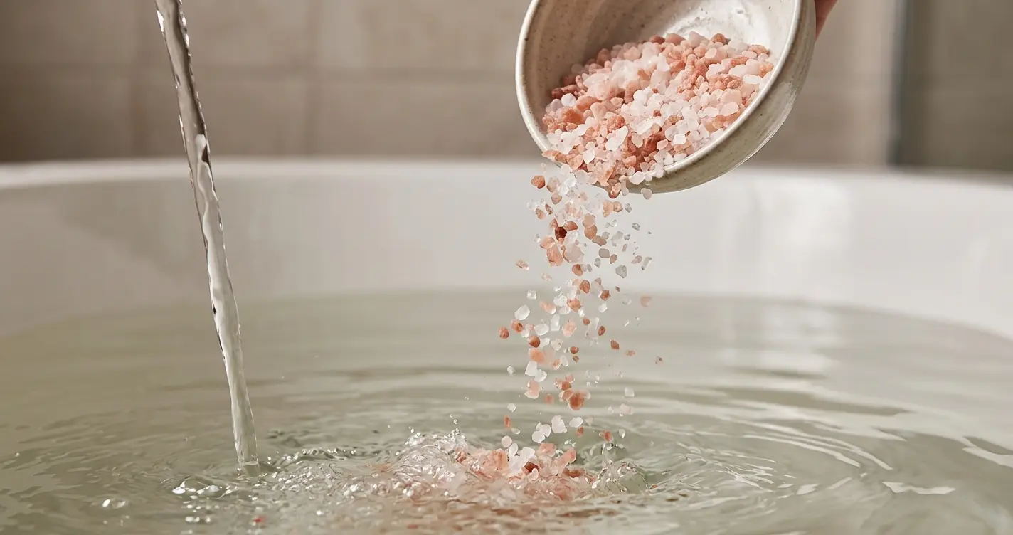 Ready to enjoy a salt bath Ready to enjoy a salt bath